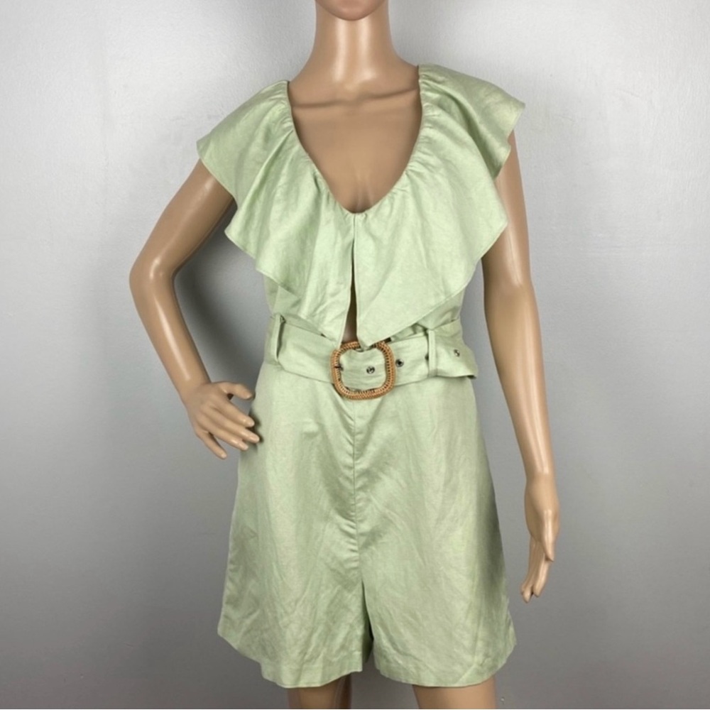 NEW TOPSHOP GREEN V-NECK ROMPER - Picture 2 of 9
